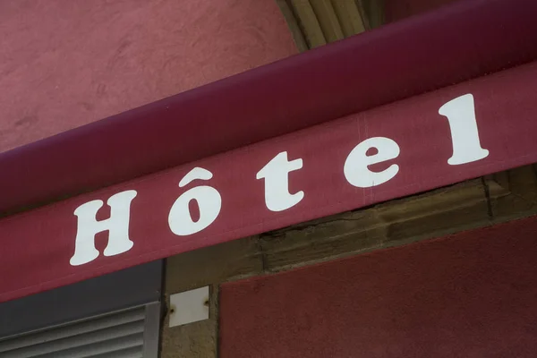 Closeup Hotel Signage Entry Building — Stock Photo, Image