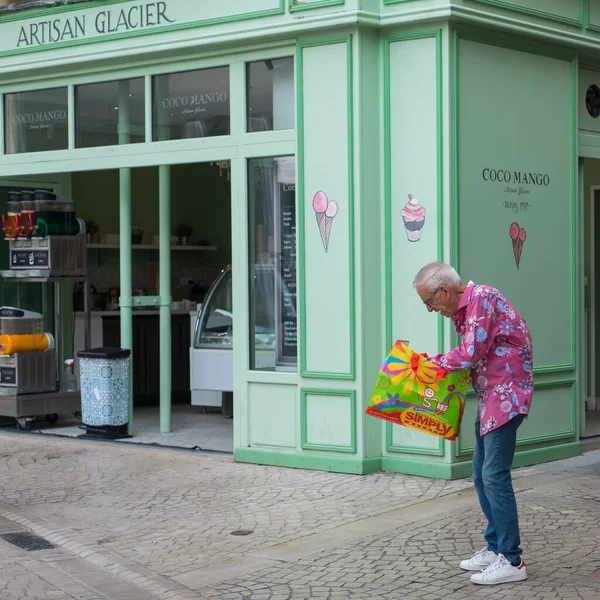 Beziers Frankrijk Juli 2020 Portret Van Een Oude Man Met — Stockfoto