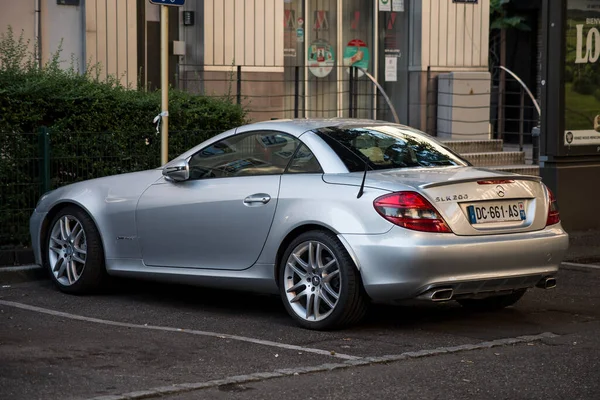 Mulhouse France August 2020 Rear View Grey Mercedes Slk 200 — Stock Photo, Image