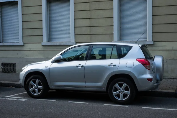 Mulhouse France 2020 Profile View Grey Toyota Rav4 Crossover Parked — 스톡 사진
