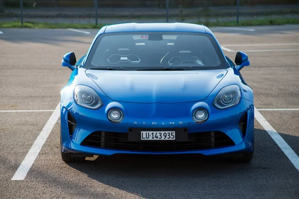 Mulhouse Francia Settembre 2020 Vista Frontale Della Renault Alpine A110 — Foto Stock