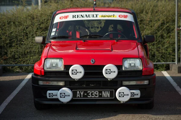 Mulhouse France 2020 Front View Vintage Renault Turbo Red Street — 스톡 사진