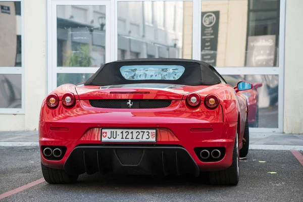 Mulhouse Francie Září 2020 Zadní Pohled Červené Ferrari F430 Kabriolet — Stock fotografie