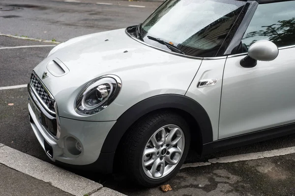 Mulhouse France September 2020 Front View White Mini Cooper Parked — 图库照片