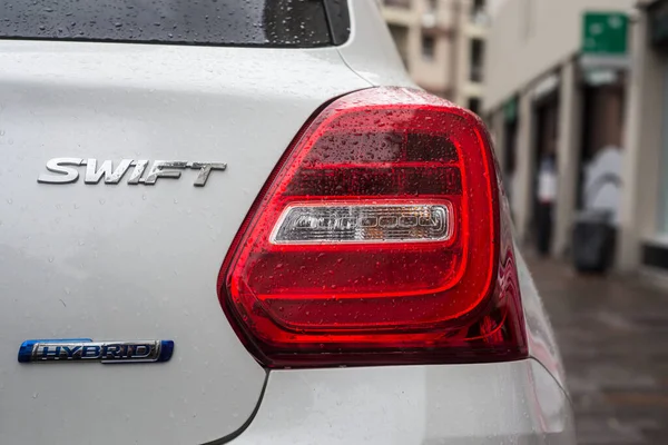 Mulhouse France September 2020 Closeup Rear Light White Suzuki Swift — Stock Photo, Image