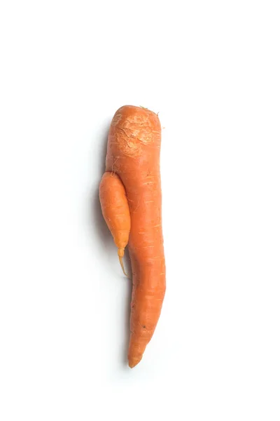 Closeup Strange Carrot White Background — Stock Photo, Image