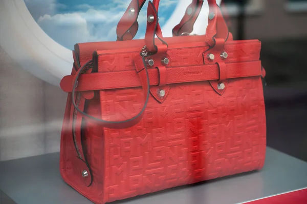 longchamp red leather handbag