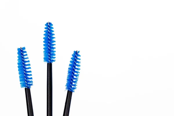 Few color eyelash brush on white background. — Stock Photo, Image