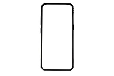 Telefon beyaz bir arka planda izole edilmiş. Beyaz arkaplan üzerinde model olan telefon
