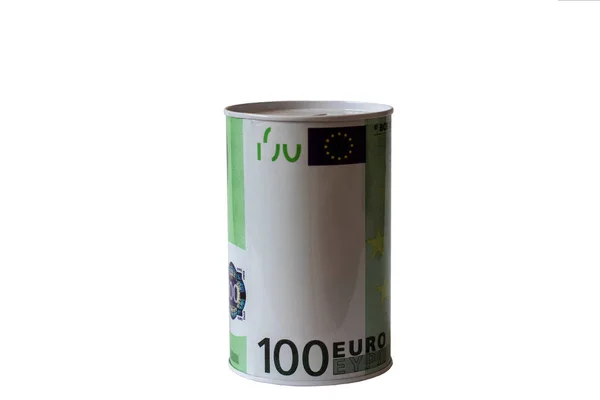 Banque Tirelire Sous Forme Euros Sur Fond Blanc Tirelire Banque — Photo