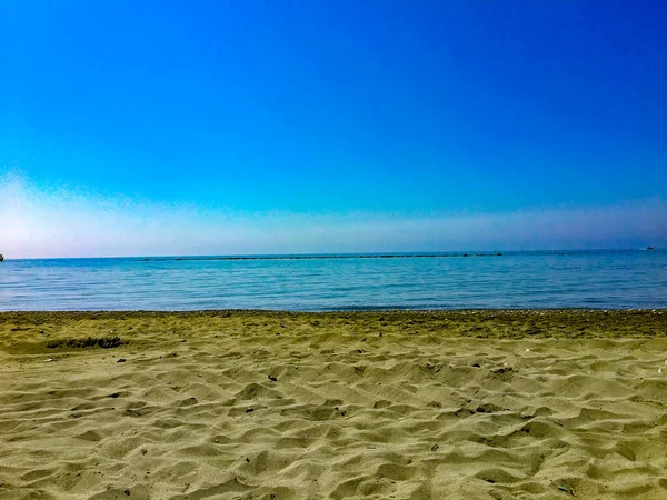 Meer Und Sand Der Hafenstadt Limassol Zypern — Stockfoto