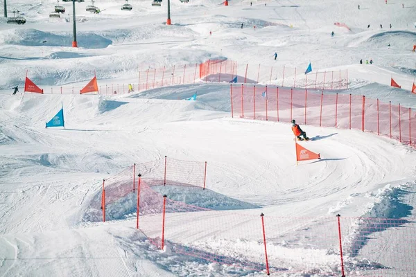 Aerial Drone View Madonna Campiglio Ursus Snowpark Val Rendena Dolomites — Stock Photo, Image