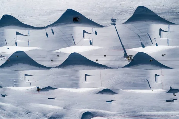 Aerial Drone View Madonna Campiglio Ursus Snowpark Val Rendena Dolomites — Stock Photo, Image