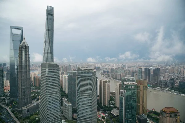 Shanghai City China Asia Aerial Drone Photo — Stock Photo, Image