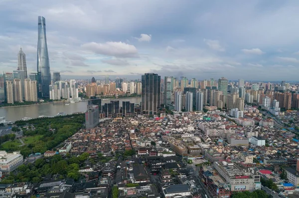 Szanghaj Miasto Chinach Azja Zdjęcia Drona — Zdjęcie stockowe