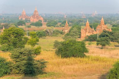 Myanmar, Burma Asya 'daki Pagodas stupaları ve Bagan tapınakları