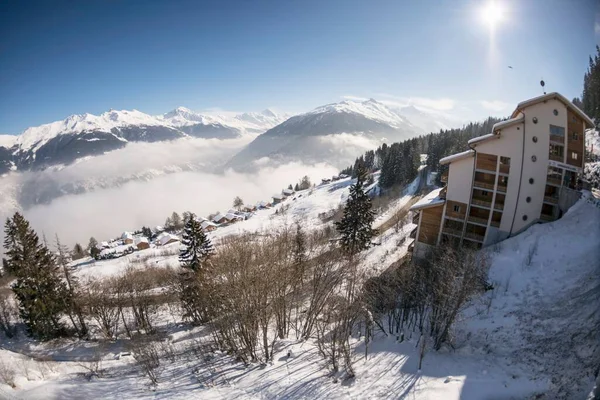 Veysonnaz Alpach Ośrodek Górski Les Vallees Szwajcaria — Zdjęcie stockowe