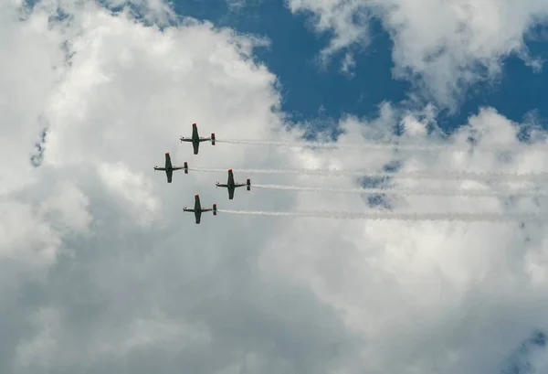 Hava Gösterisi Katowice Silesia Polonya Uçak Helikopter Alayı — Stok fotoğraf