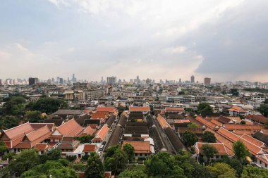 Bangkok manzaralı, Bangkok, Tayland 'daki Wat Saket' te Golden Mount manzaralı.