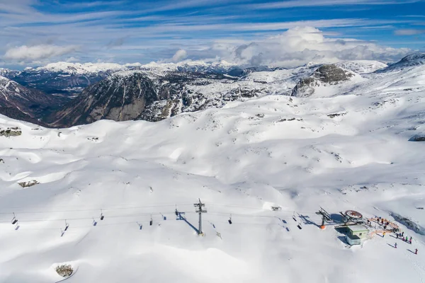 Dachstein Krippenstein Hory Obertraun Rakousko Letecký Dron Foto Pohled — Stock fotografie