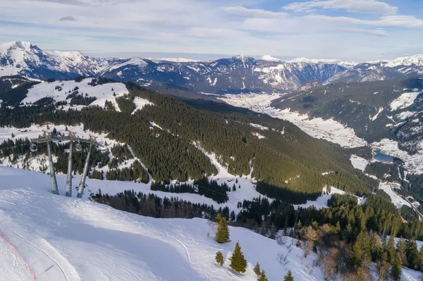 Montañas Dachstein Alpes Piedra Caliza Austria Vista Aérea Dron —  Fotos de Stock