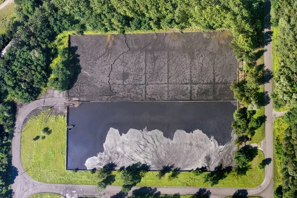 Abstrakte Sendimentation Tank Von Eisenwerk Wasseraufbereitungsanlage Dabrowa Gornicza Schlesien Polen — Stockfoto