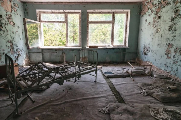 Centro Saúde Hospital Prypiat Zona Exclusão Chernobil Usina Nuclear Chernobyl — Fotografia de Stock