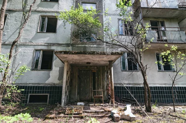 Flats Building Prypiat Tjernobyls Exklusiva Zon Kärnkraftverksområdet Tjernobyl Alienation Ukraina — Stockfoto