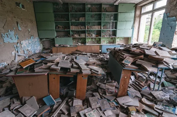 Σχολική Τάξη Στο Prypiat Ζώνη Αποκλεισμού Τσερνομπίλ Πυρηνικός Σταθμός Ηλεκτροπαραγωγής — Φωτογραφία Αρχείου