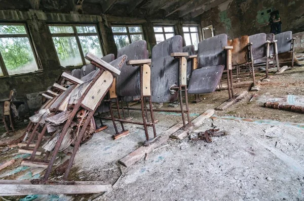 Школьный Класс Припяти Чернобыльская Зона Отчуждения Зона Отчуждения Чернобыльской Аэс — стоковое фото