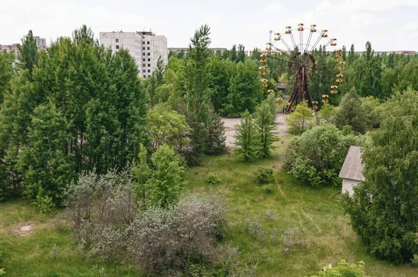 Feria Diversión Noria Prypiat Zona Exclusión Chernobyl Chernóbil Central Nuclear — Foto de Stock
