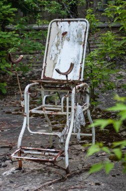 Pripyat 'taki Jüpiter Fabrikası, Çernobil Yasaklama Bölgesi. Ukrayna Sovyetler Birliği 'nde Çernobil Nükleer Santrali Yabancılaşma Bölgesi