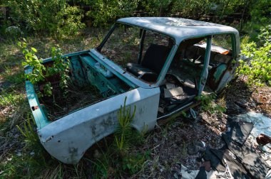 Prypiat Çernobil Yasak Bölge 'deki polis karakolu. Ukrayna Sovyetler Birliği 'nde Çernobil Nükleer Santrali Yabancılaşma Bölgesi