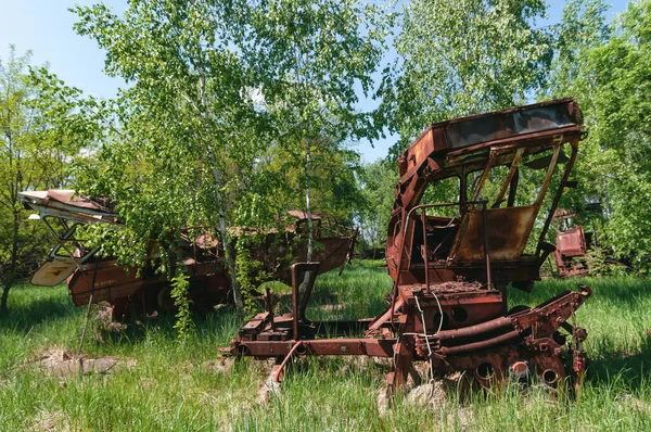 Véhicules Liquides Radioactifs Abandonnés Prypiat Zone Exclusion Tchernobyl Centrale Nucléaire — Photo