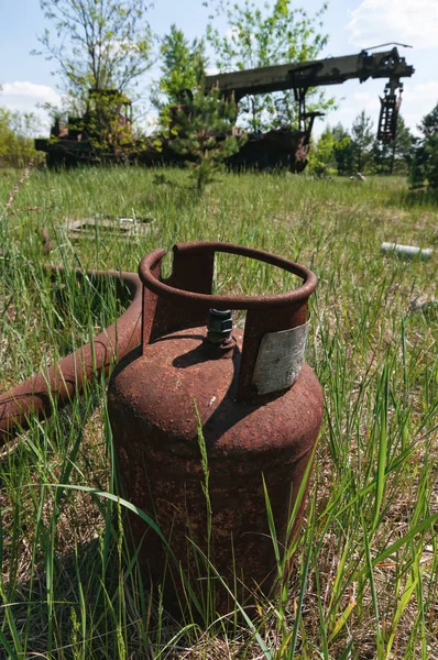 Véhicules Liquides Radioactifs Abandonnés Prypiat Zone Exclusion Tchernobyl Centrale Nucléaire — Photo