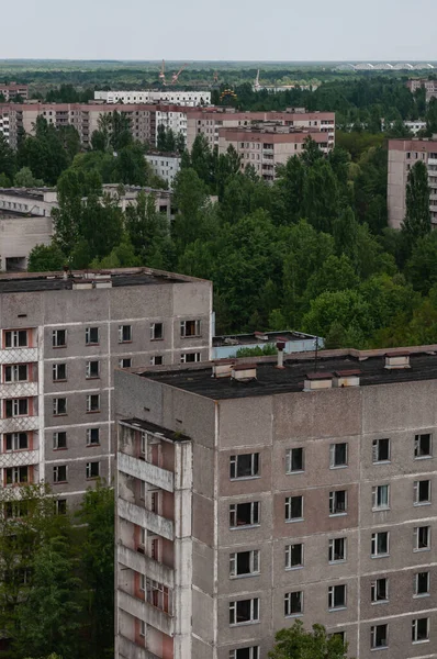 Panorama Ciudad Prypiat Zona Exclusión Chernobyl Chernóbil Central Nuclear Zona — Foto de Stock