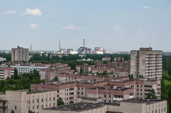 Panorama Ciudad Prypiat Zona Exclusión Chernobyl Chernóbil Central Nuclear Zona — Foto de Stock