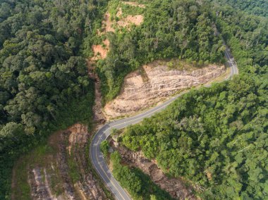 Kamboçya 'daki Bokor Yolu, Bokor Ulusal Parkı Kamboçya Hava Aracı Fotoğrafı Asya