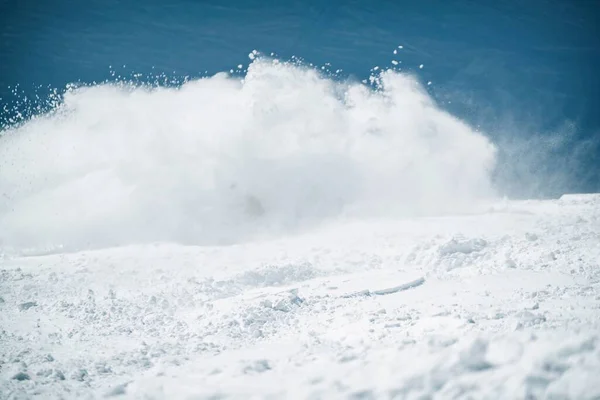 Poudre Freeride Snowboard Dans Les Deux Alpes Resort Hiver Montagne — Photo
