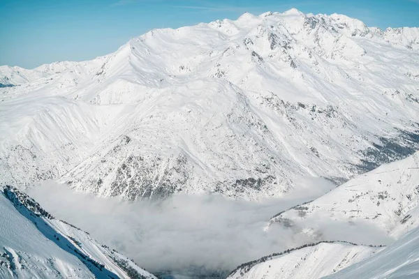 Les Deux Alpes Resort Winter Berge Den Französischen Alpen Rhone — Stockfoto