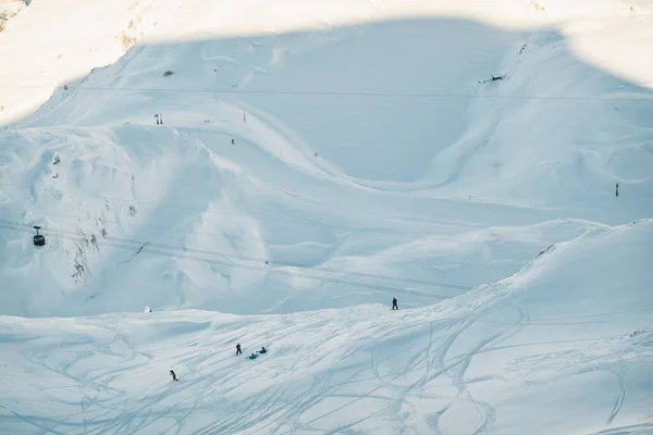 Station Balnéaire Des Deux Alpes Hiver Montagne Dans Les Alpes — Photo