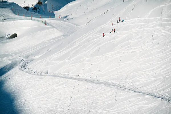 Вільний Порошок Сноубординг Альпах Курорт Взимку Гори Французьких Альпах Ронні — стокове фото