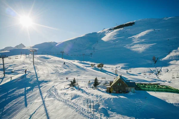 Les Deux Alpes Resort Winter Französische Alpen Rhone Alpes Frankreich — Stockfoto
