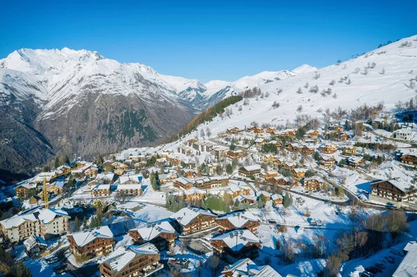 Les Deux Alpes Resort Winter Französische Alpen Rhone Alpes Frankreich — Stockfoto