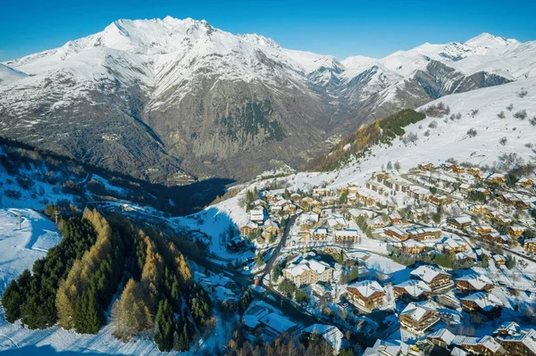 Les Deux Alpes Resort Winter Französische Alpen Rhone Alpes Frankreich — Stockfoto