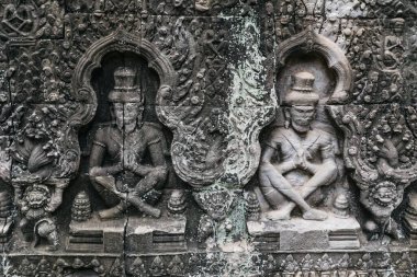 Kamboçya 'daki Angkor wat tapınağı kompleksi, Asya' daki Siem Reap Budist tapınağı