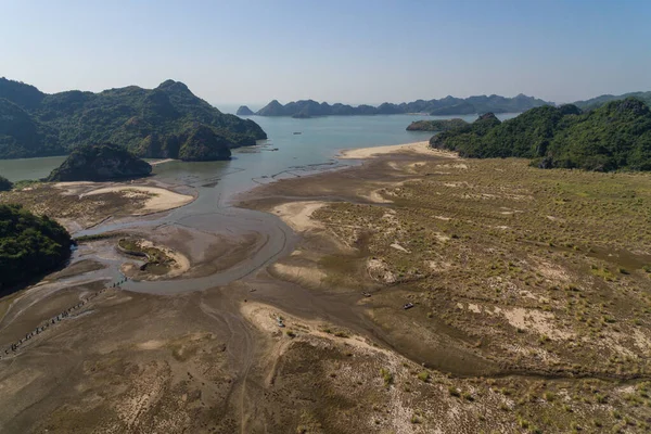 Ha Long Bay, Cat Ba Island, Vietnam, descending dragon bay Asia Aerial Drone Photo View