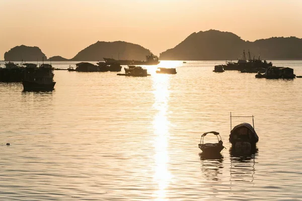 Fishing boats in Ha Long Bay, Cat Ba Island, Vietnam, descending dragon bay Asia