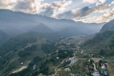 Pirinç tarlaları, pirinç tarlaları Paddy Sa Pa Lao Cai Vietnam 'da.