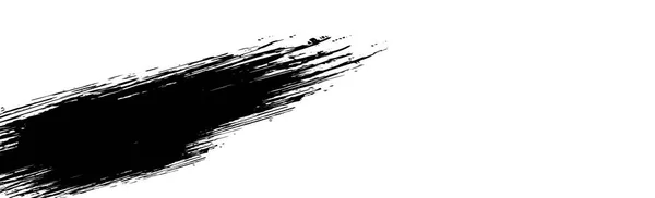 Мазок Черной Краски Белом Панорамном Фоне Векторная Иллюстрация — стоковый вектор